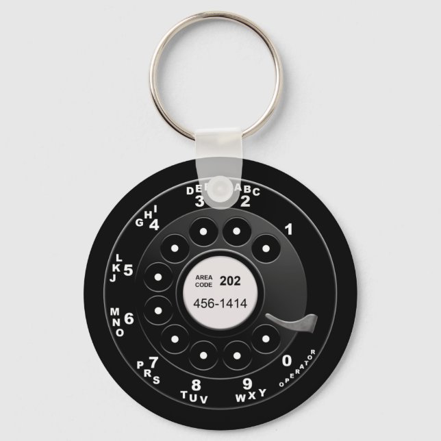 Rotary Phone Dial Keychain (Front)