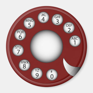 Rotary Phone Dial (Red) Magnet