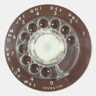 Rotary Phone Look Classic Round Sticker