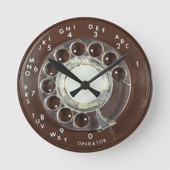 Rotary Phone Look Round Clock (Front)