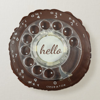 Rotary Phone Look Round Pillow