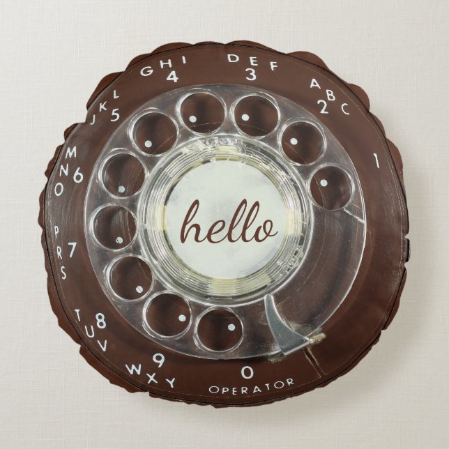 Rotary Phone Look Round Pillow (Front)
