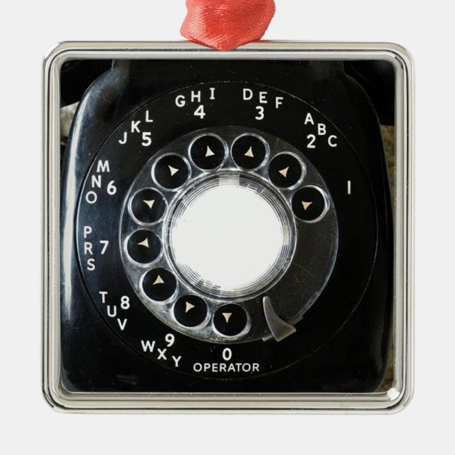 Rotary Phone Metal Ornament (Front)