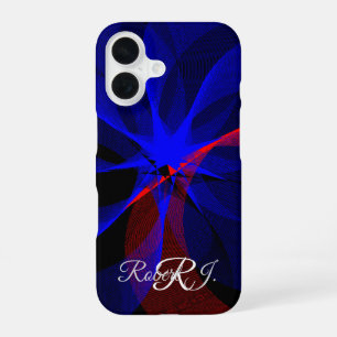 Rotating Blue Accent Geometric iPhone 16 Case