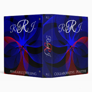 Rotating Blue Accent Geometric Virtue Binder