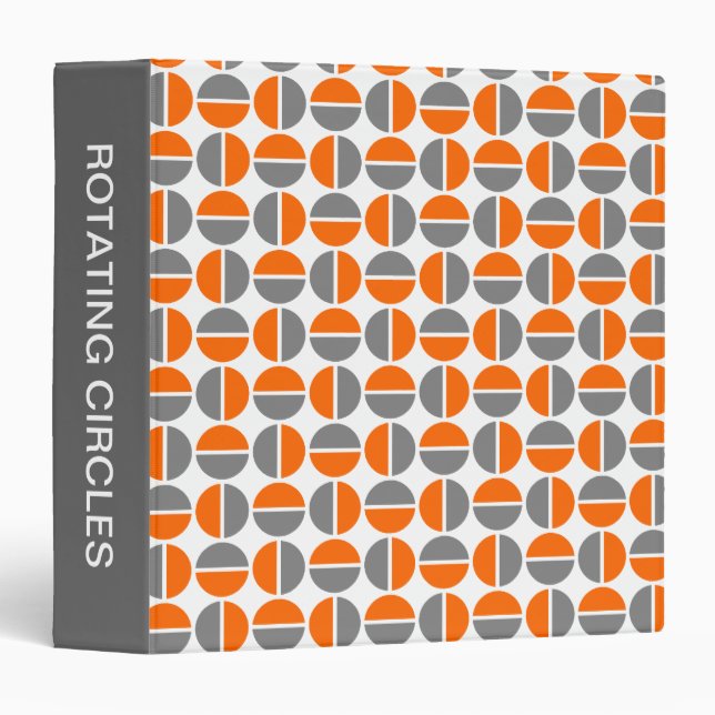 Rotating Circles (1.5in) Orange and Grey Binder (Front/Spine)