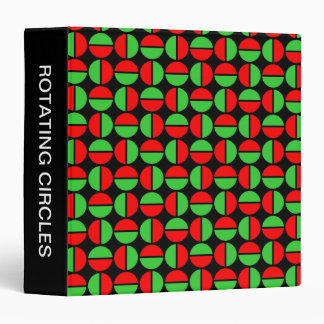 Rotating Circles (1.5in) Red and Green on Black Binder