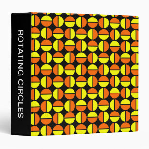 Rotating Circles (1.5in) Yellow and Orange on Blac Binder