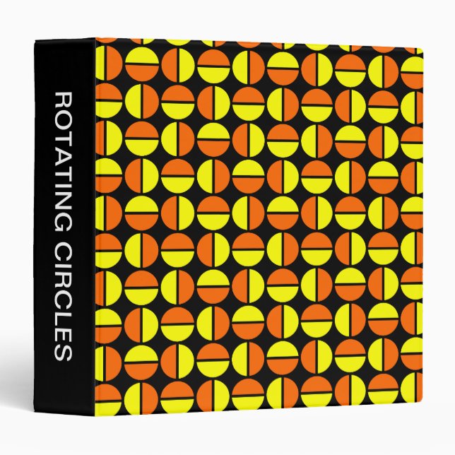 Rotating Circles (1.5in) Yellow and Orange on Blac Binder (Front/Spine)