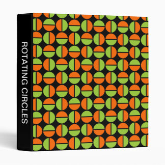 Rotating Circles (1in) Green and Orange on Black Binder