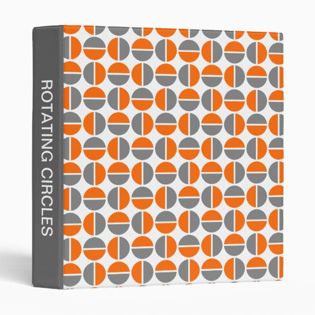 Rotating Circles (1in) Orange and Grey Binder (Front/Spine)