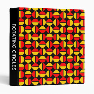 Rotating Circles (1in) Red and Amber on Black Binder