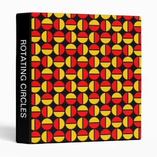 Rotating Circles (1in) Red and Amber on Black Binder