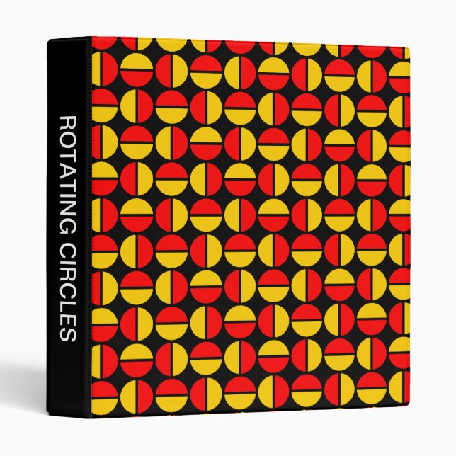 Rotating Circles (1in) Red and Amber on Black Binder (Front/Spine)