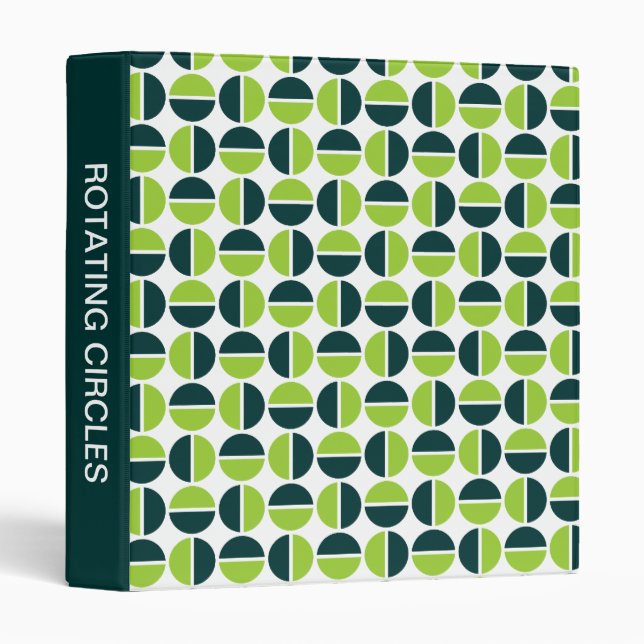 Rotating Circles (1in) Shades of Green Binder (Front/Spine)
