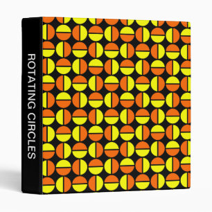 Rotating Circles (1in) Yellow and Orange on Black Binder