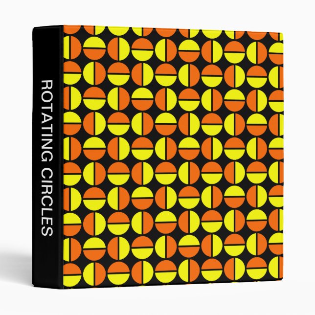 Rotating Circles (1in) Yellow and Orange on Black Binder (Front/Spine)