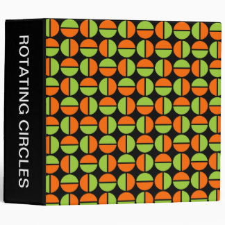 Rotating Circles (2in) Green and Orange on Black Binder