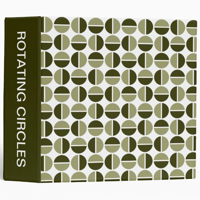 Rotating Circles (2in) Khaki and Dark Olive Binder (Front/Spine)