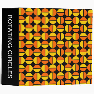 Rotating Circles (2in) Orange and Amber on Black Binder
