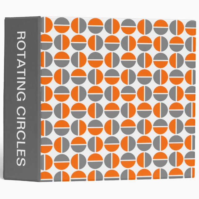 Rotating Circles (2in) Orange and Grey Binder (Front/Spine)