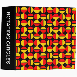 Rotating Circles (2in) Red and Amber on Black Binder
