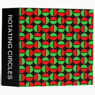 Rotating Circles (2in) Red and Green on Black Binder