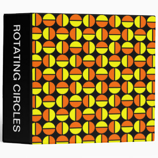Rotating Circles (2in) Yellow & Orange on Black Binder