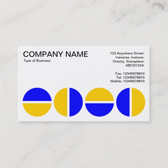 Rotating Circles - Blue and Amber Business Card (Front)