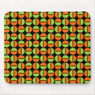 Rotating Circles - Green and Orange on Black Mouse Pad