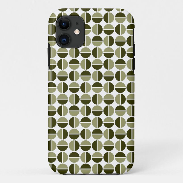 Rotating Circles - Khaki and Dark Olive iPhone Cas Case-Mate iPhone Case (Back)