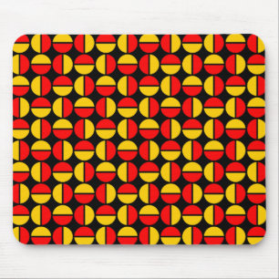 Rotating Circles - Red and Amber on Black Mouse Pad