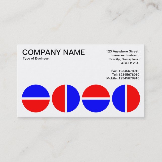 Rotating Circles - Red and Blue Business Card (Front)