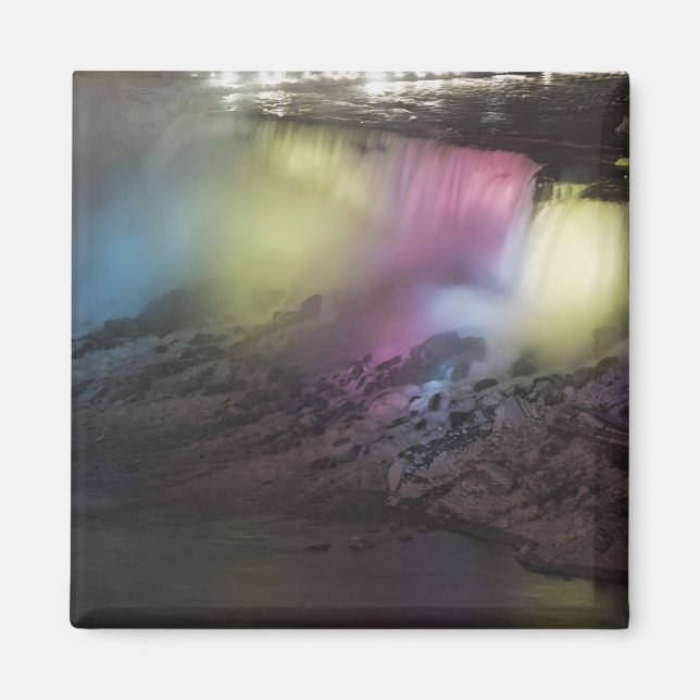 Rotating coloured light display on American Falls Magnet (Front)