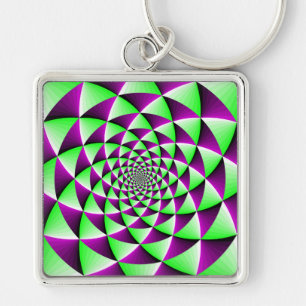 Rotating optical illusion effect keychain