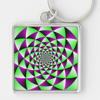 Rotating optical illusion effect keychain