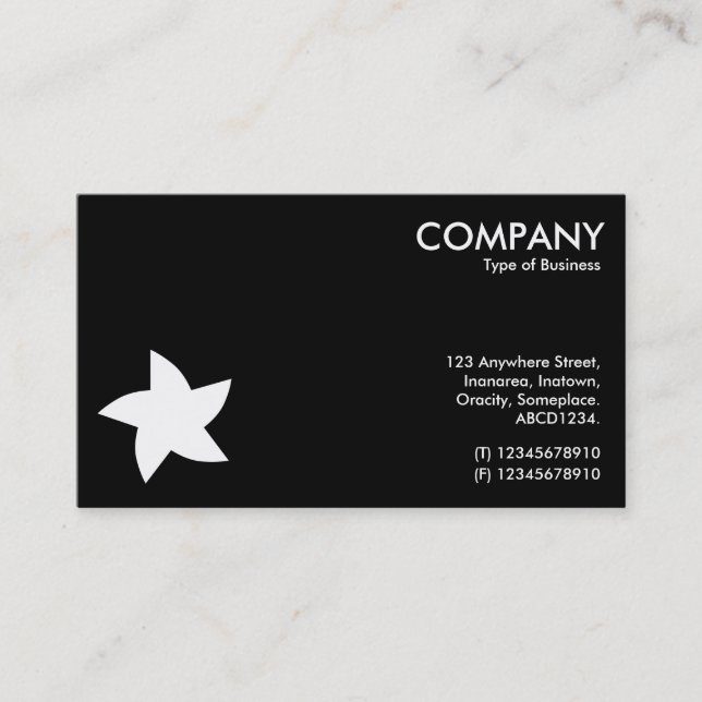 Rotating Star Symbol - Black Business Card (Front)