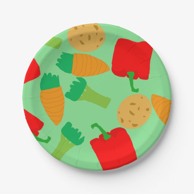 Rotating Vegetables Paper Plate (Front)