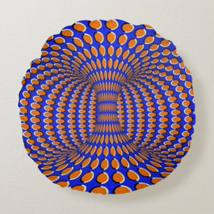 Rotating Vortex Optical Illusion Round Pillow