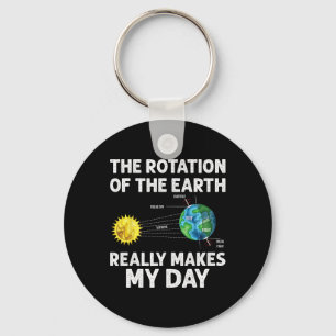 Rotation Of The Earth Makes My Day Science Teacher Keychain