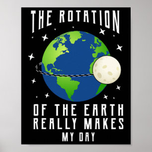 Rotation Of The Earth Makes My Day Science Teacher Poster