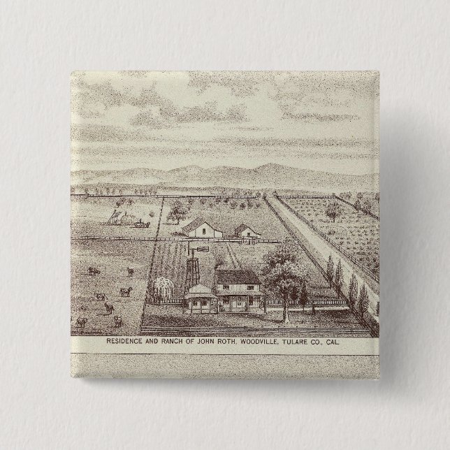 Roth, Scruggs ranches 2 Inch Square Button (Front)