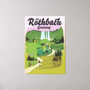 Röthbach Germany vintage style travel poster Canvas Print