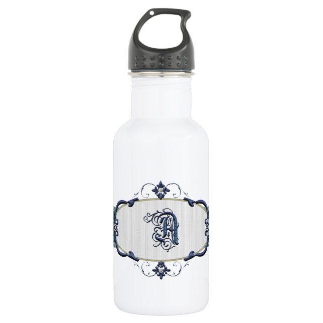 Rothenburg Blue Monogram-Letter A 532 Ml Water Bottle (Front)