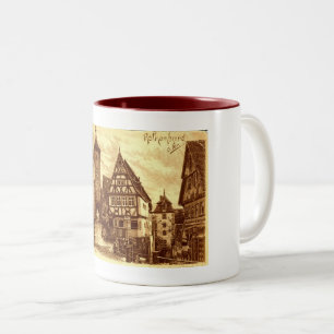 Rothenburg Germany 1907 vintage Two-Tone Coffee Mug