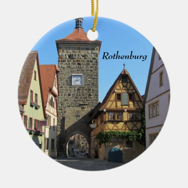 Rothenburg, Germany Ceramic Ornament (Front)