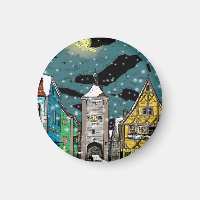 Rothenburg ob der Tauber Germany at Christmas Magnet (Front)