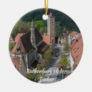 Rothenburg ob der tauber old town from above ceramic ornament