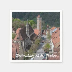 Rothenburg ob der tauber old town from above napkin