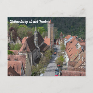 Rothenburg ob der tauber old town from above postcard